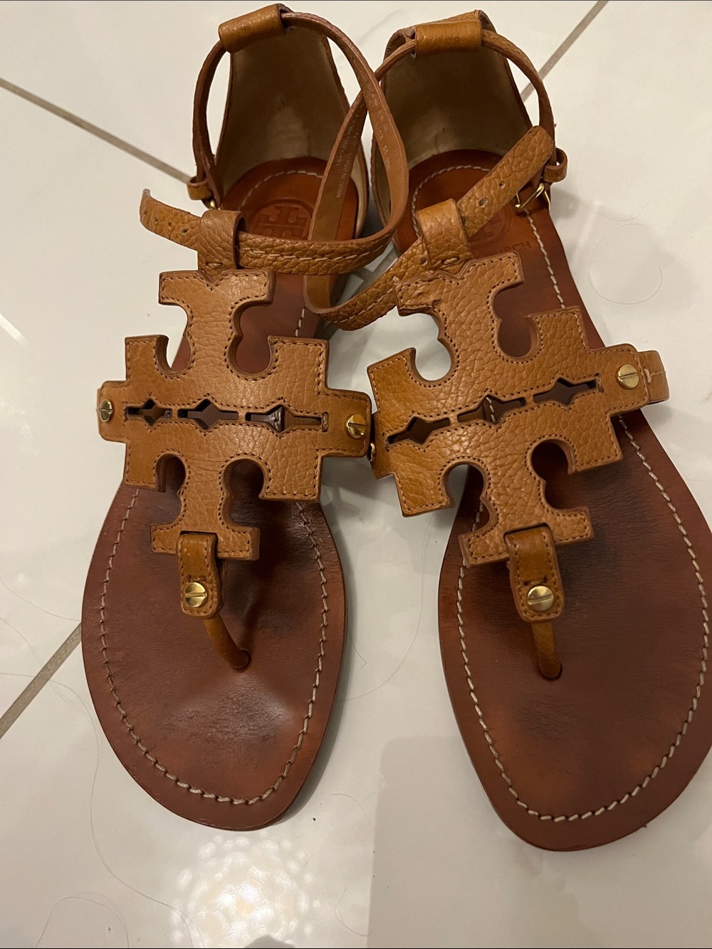 Tory Burch Phoebe Thong Sandals Royal in brown size 9 - Picture 5 of 5